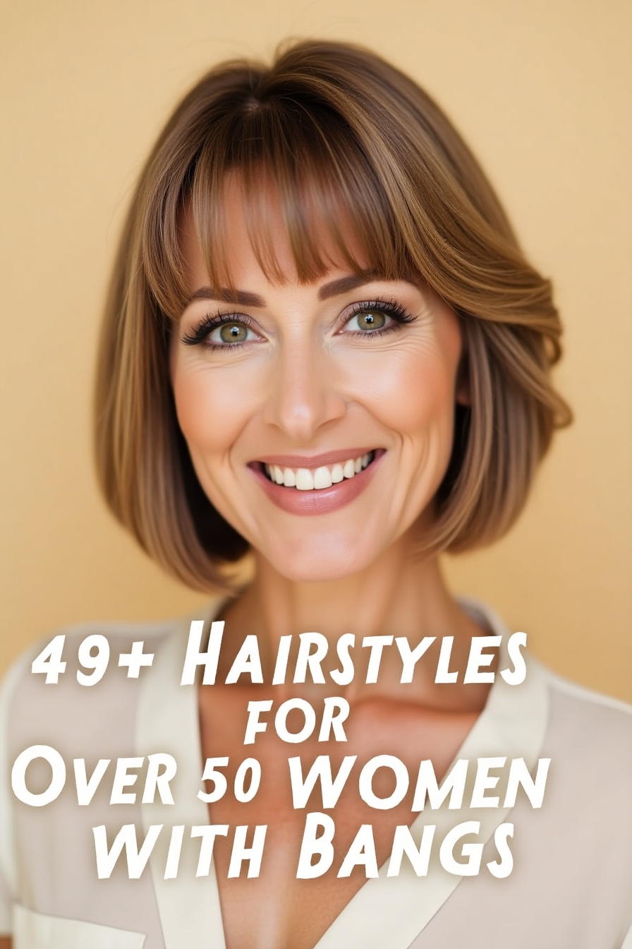 Hairstyles for Over 50 Women With Bangs