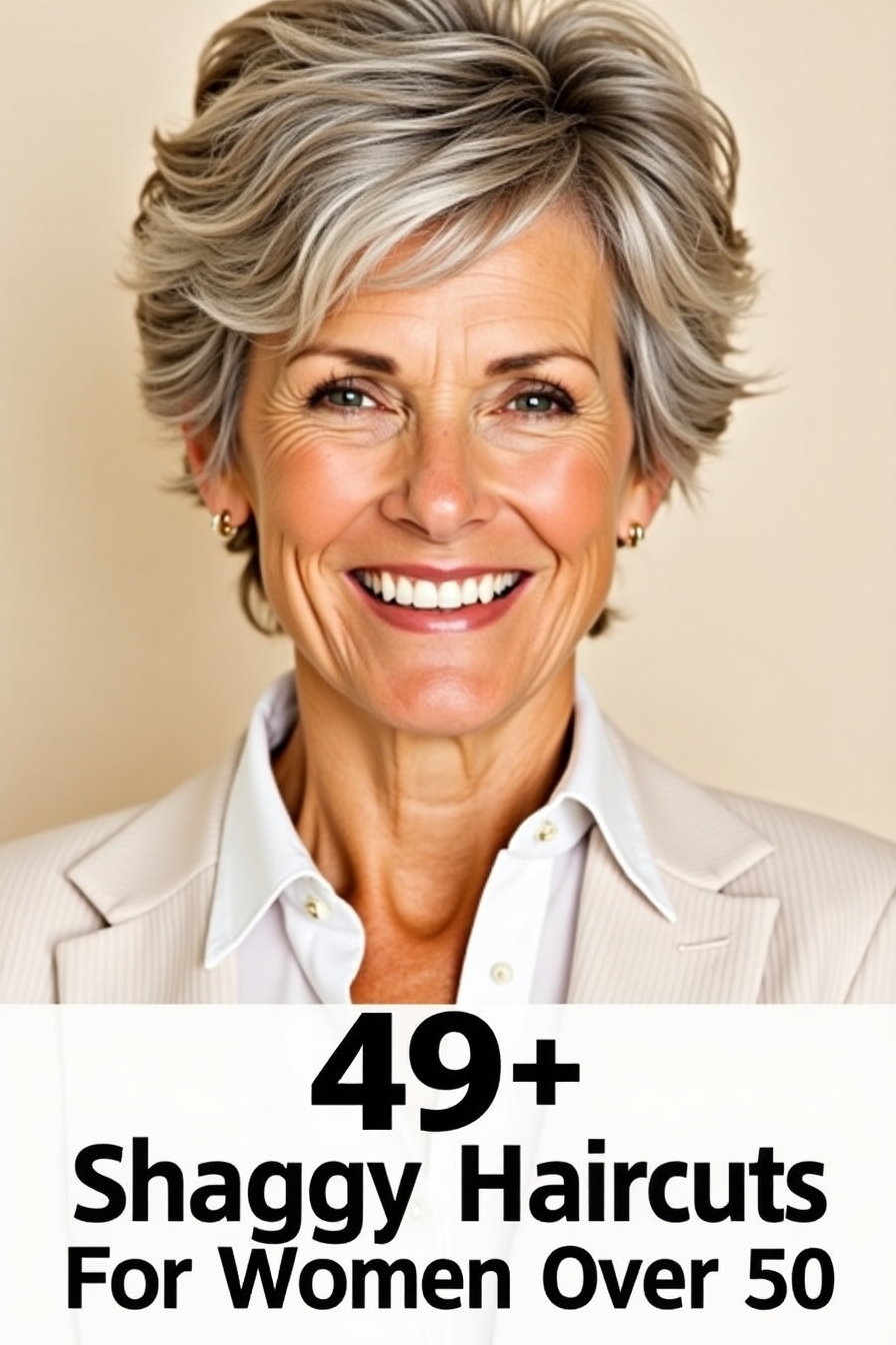 49+ Trendy Shaggy Haircuts for Women Over 50