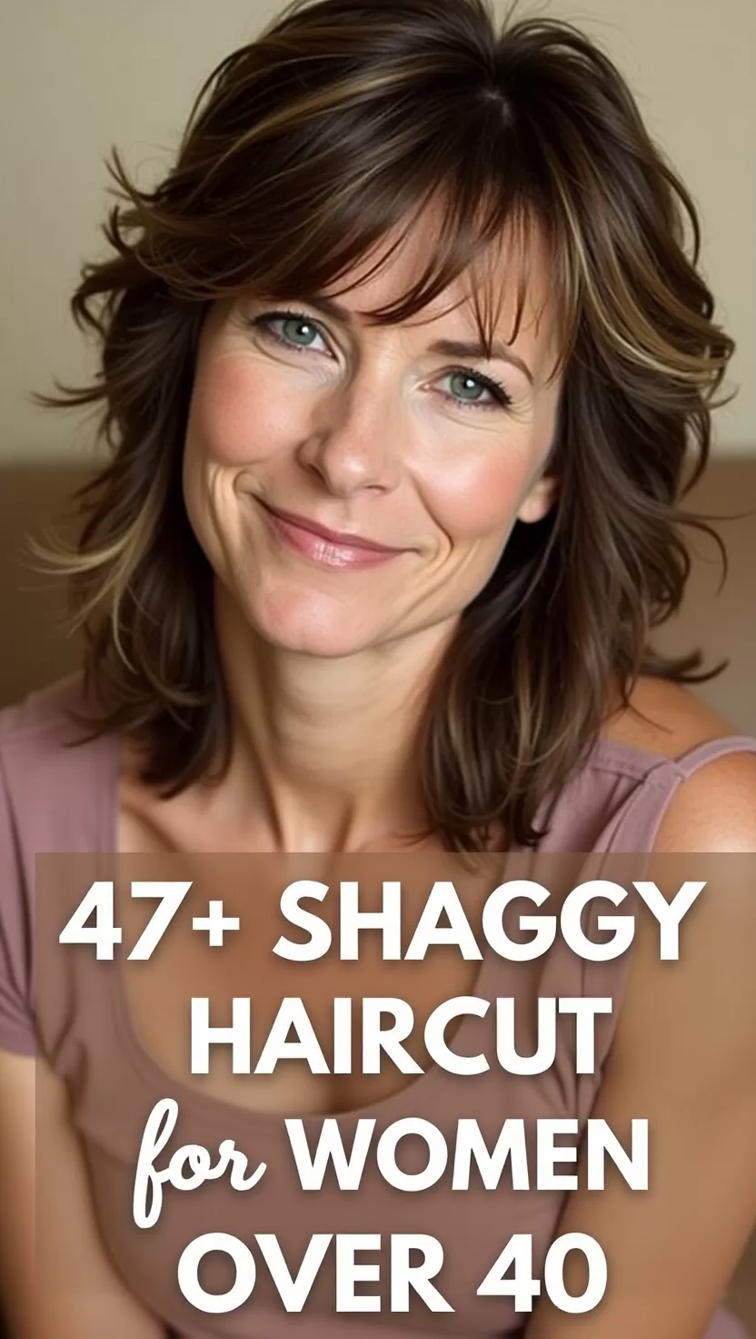 47+ Trendy Shaggy Haircut for Women Over 40